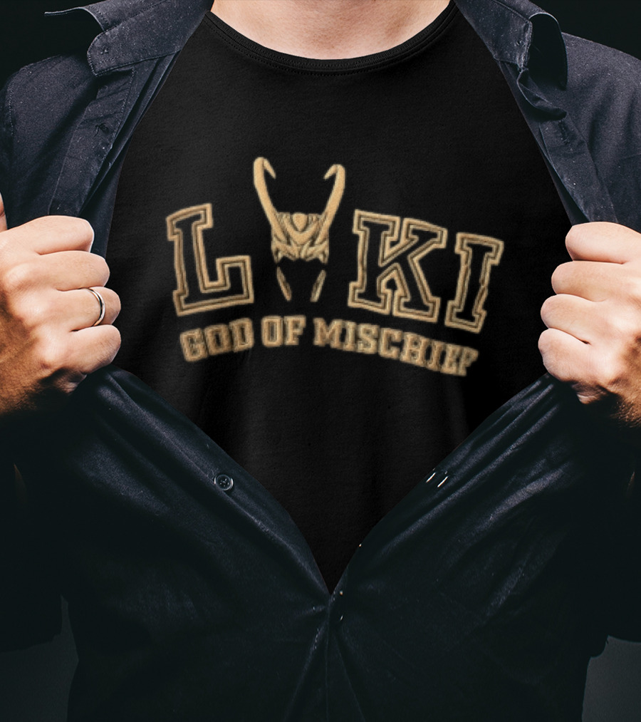 Loki God Of Mischief Helmet Marvel T-Shirt