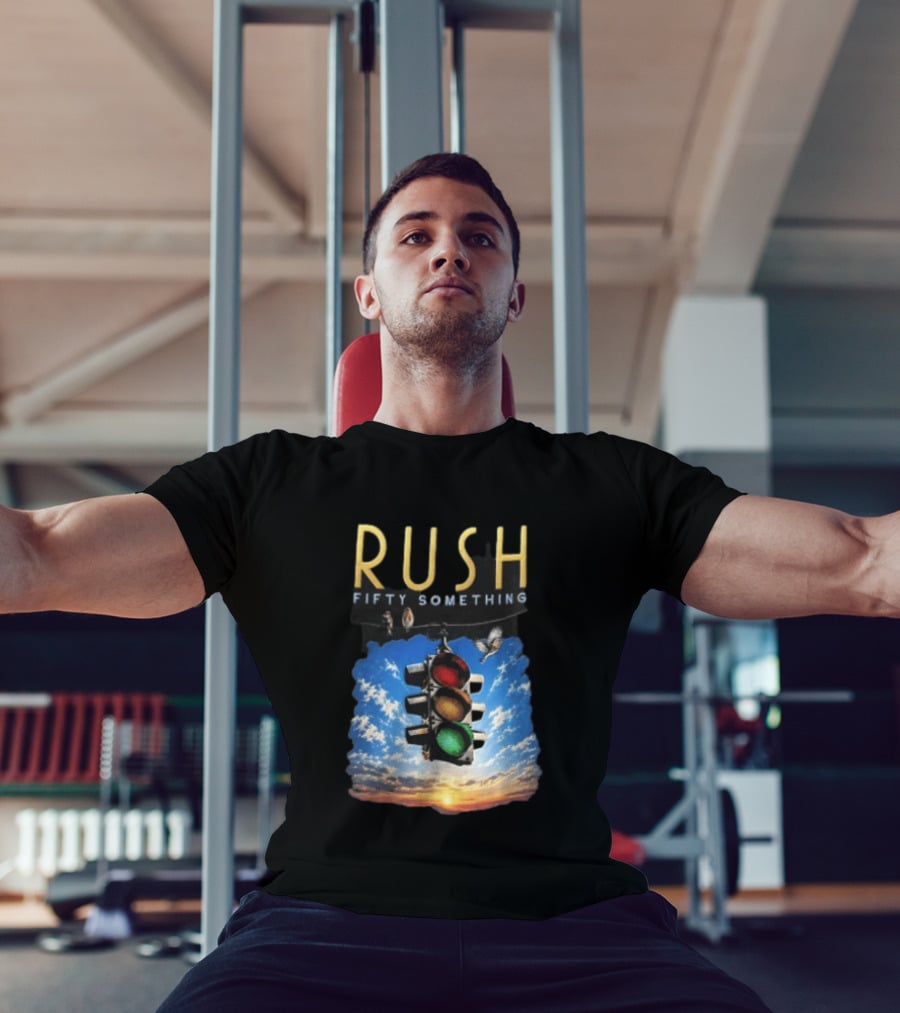 Rush Fifty Something Traffic Light Birds Blue Sky Sunset T-Shirt