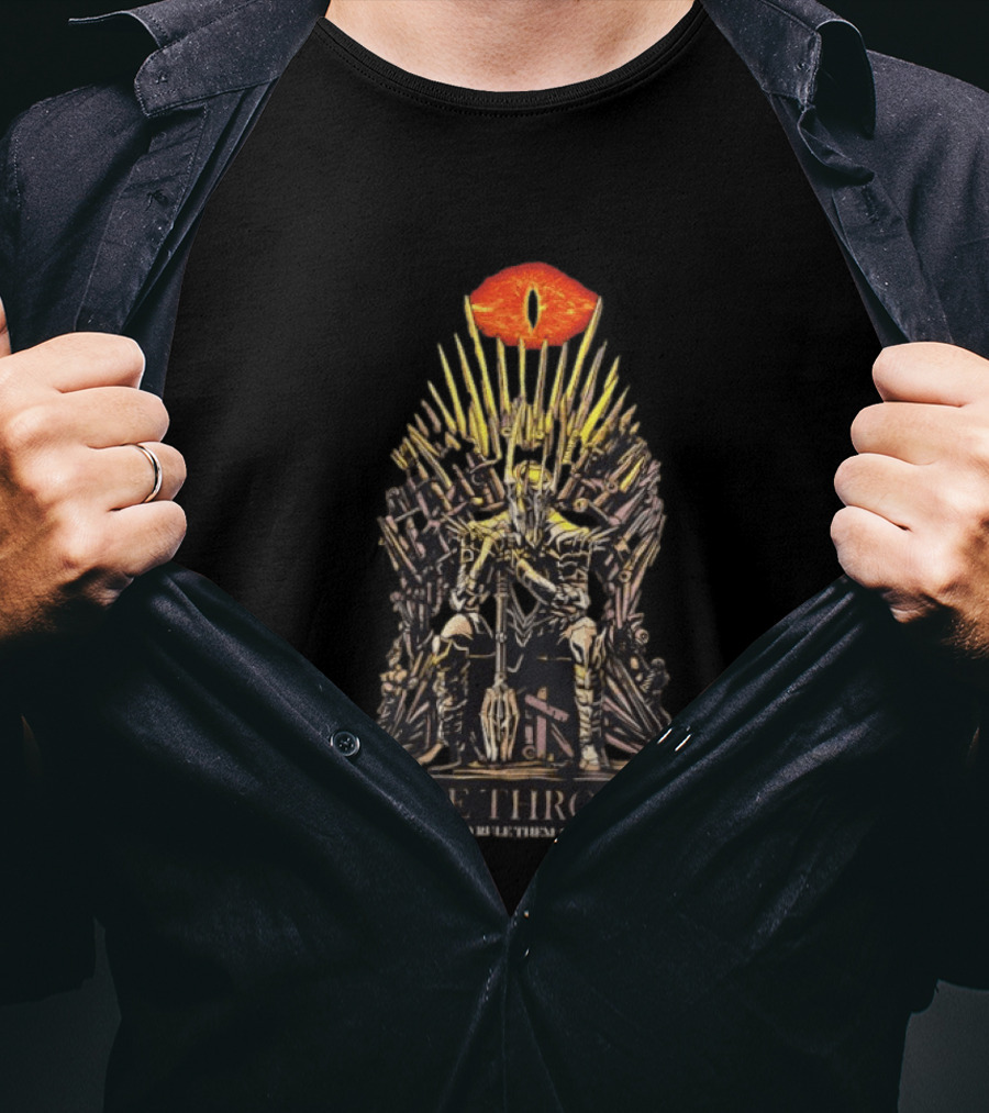 One Throne To Rule Them All Sauron Iron Throne Fantasy T-Shirt