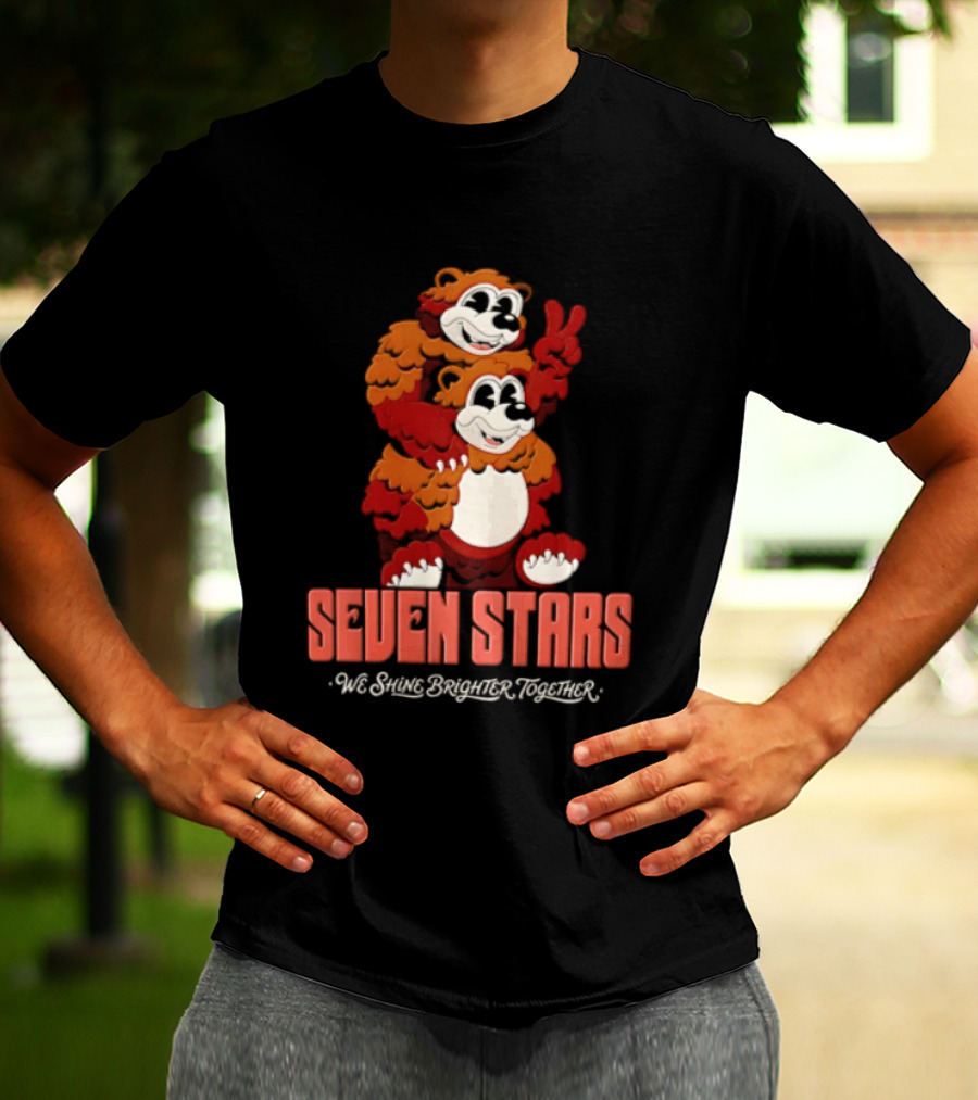 Seven Stars Piggy Back Bears We Grant Dragon Power T-Shirt