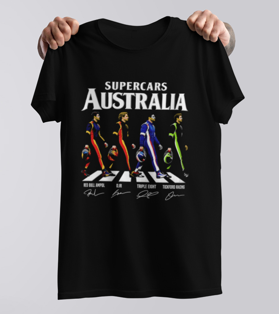 Supercars Australia Red Bull Ampol DJR Triple Eight Tickford Racing Drivers Crossing Abbey Road T-Shirt