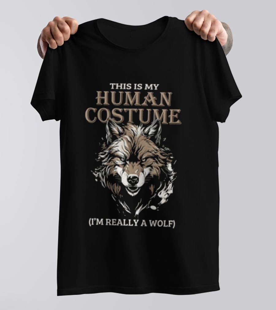 This Is My Human Costume I'm Really A Wolf Head T-Shirt
