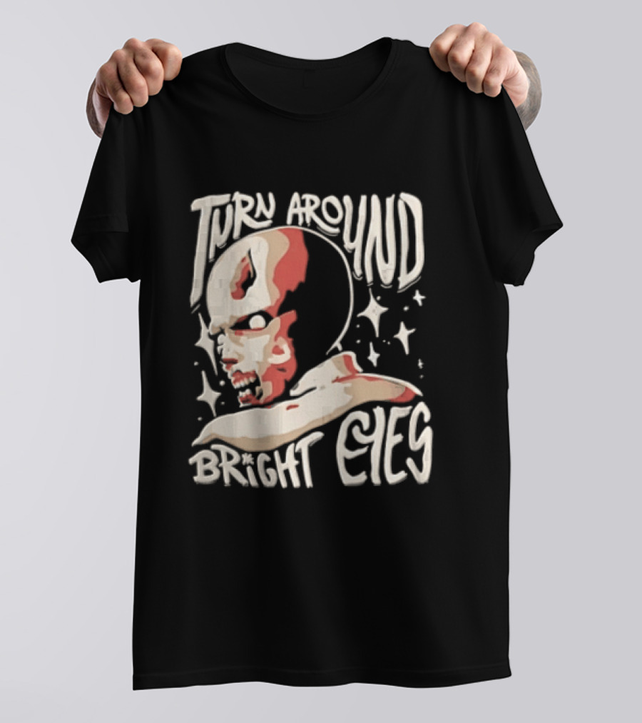 Turn Around Bright Eyes Zombie Face Stars T-Shirt
