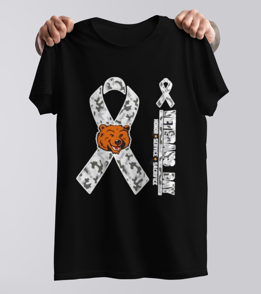 UCLA Bruins Veterans Day 2026 Honor Service Sacrifice Camo Ribbon Bear T-Shirt