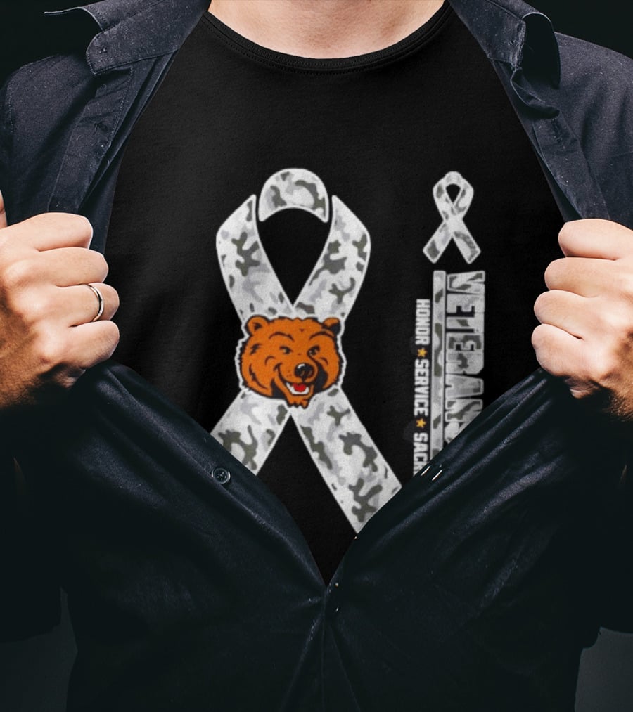 UCLA Bruins Veterans Day 2026 Honor Service Sacrifice Camo Ribbon Bear T-Shirt