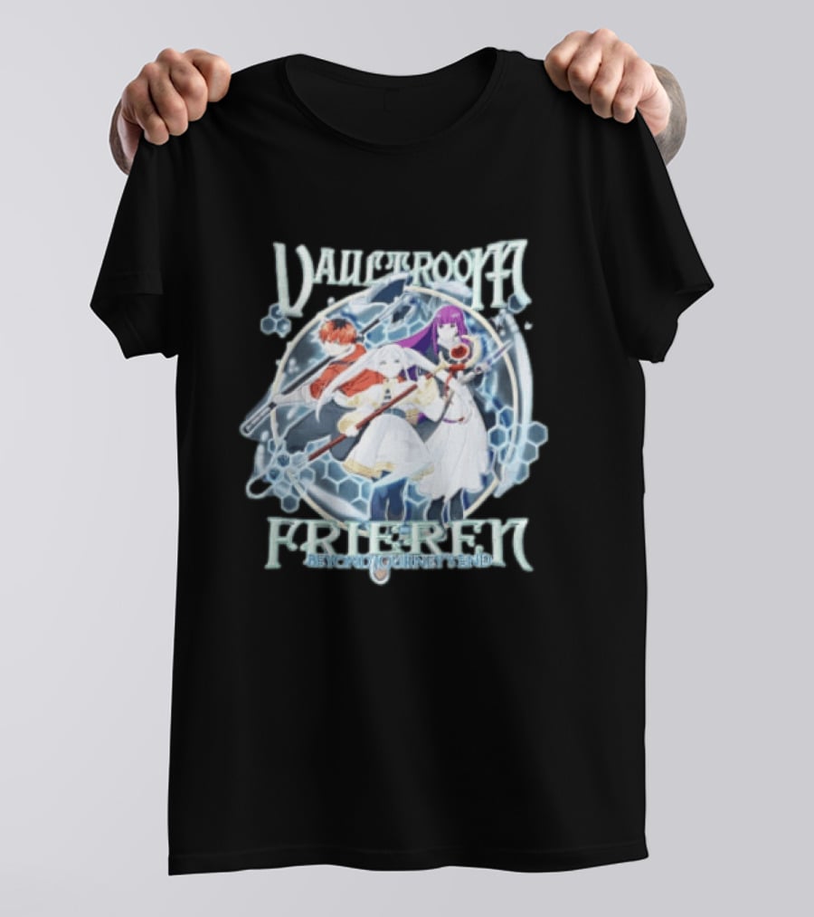Vaultroom Frieren Beyond Journey's End Anime Characters With Magical Weapons T-Shirt