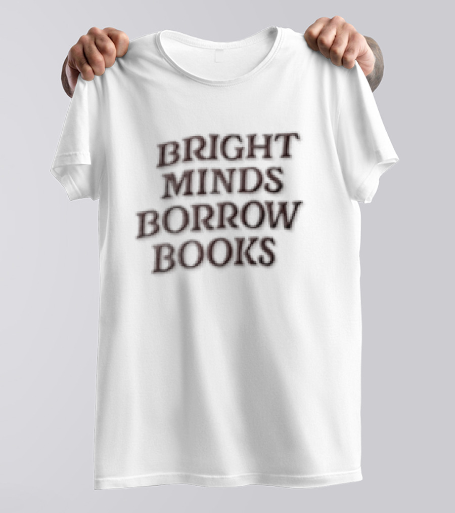 Bright Minds Borrow Books Maroon On Cream Fabric T-Shirt