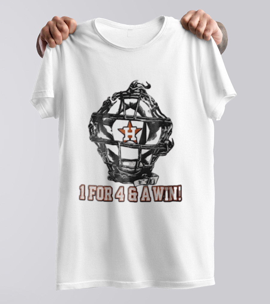 Houston Astros Catcher's Mask 1 For 4 And A Win T-Shirt