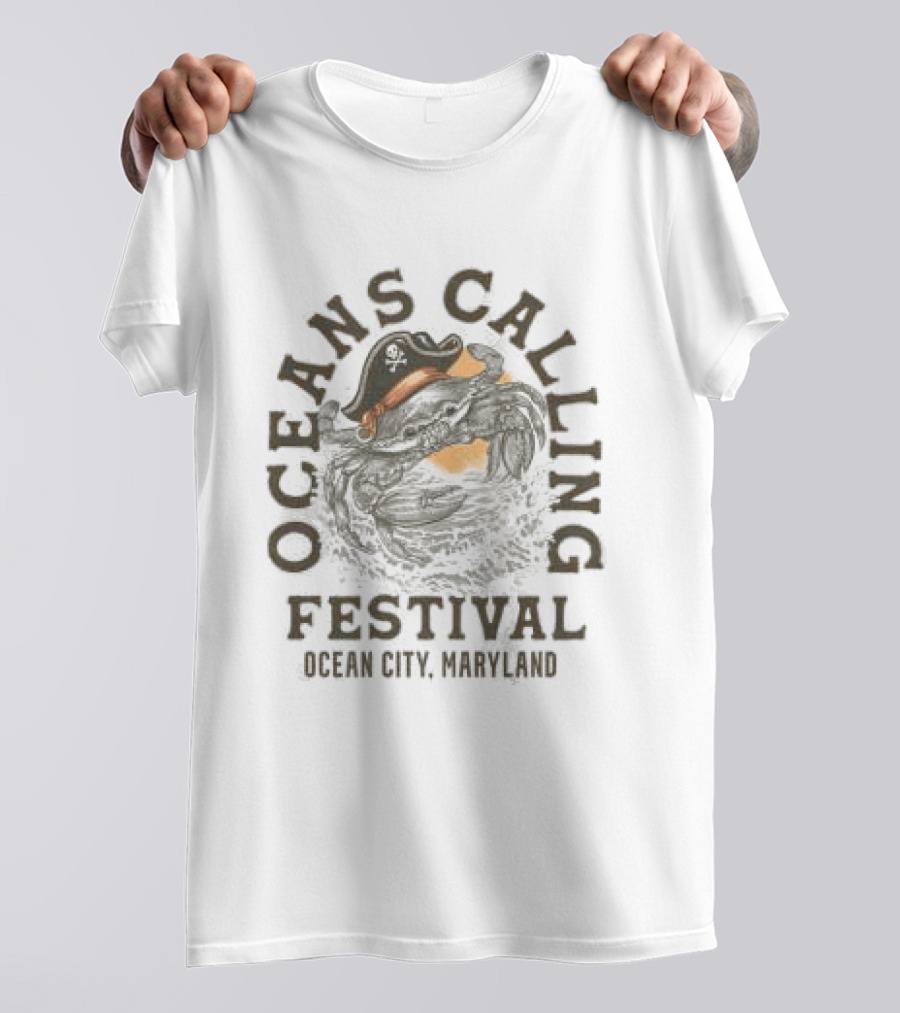 Oceans Calling Festival Crab Captain Lineup Ocean City Maryland T-Shirt