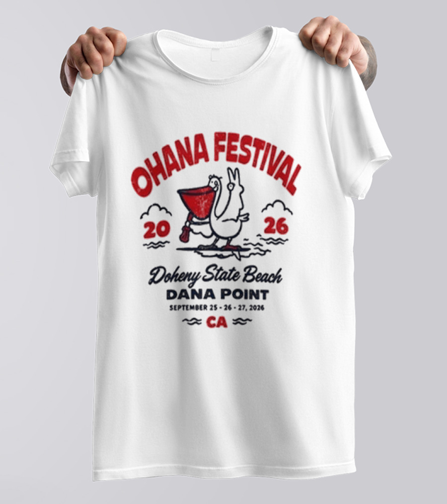 Ohana Festival 2026 Doheny State Beach Dana Point September 25 27 CA Surf Pelican T-Shirt