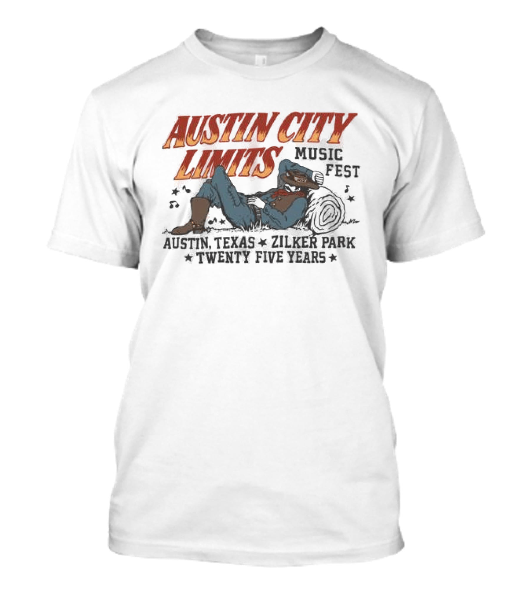 Austin City Limits Music Past, Present, And Future Texas Style Cowboy Lineup T-Shirt