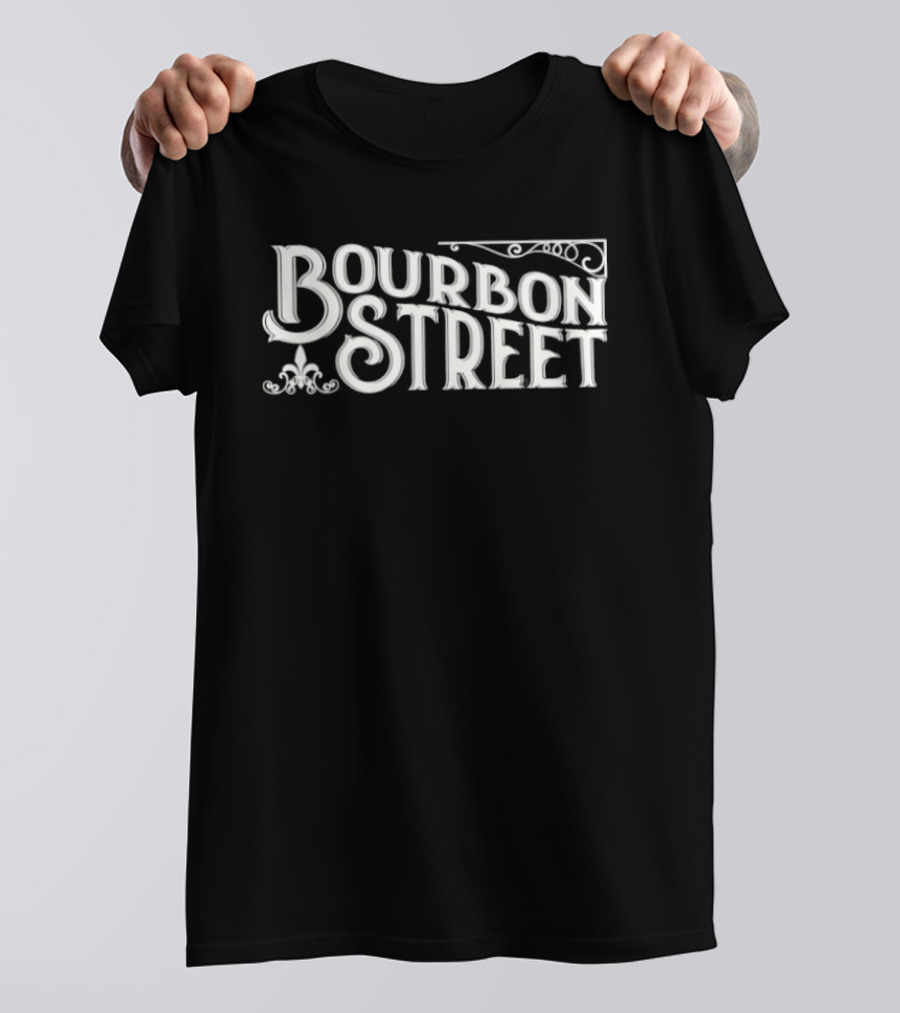 Bourbon Street New Orleans Iconic Style Fleur De Lis T-Shirt