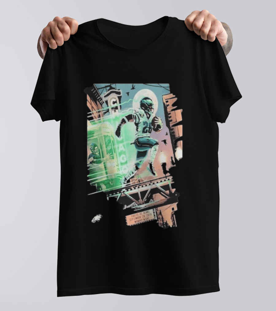 Chicago Bears Eagles Clash Philadelphia Skyline September 28 2026 Monday Night Football T-Shirt