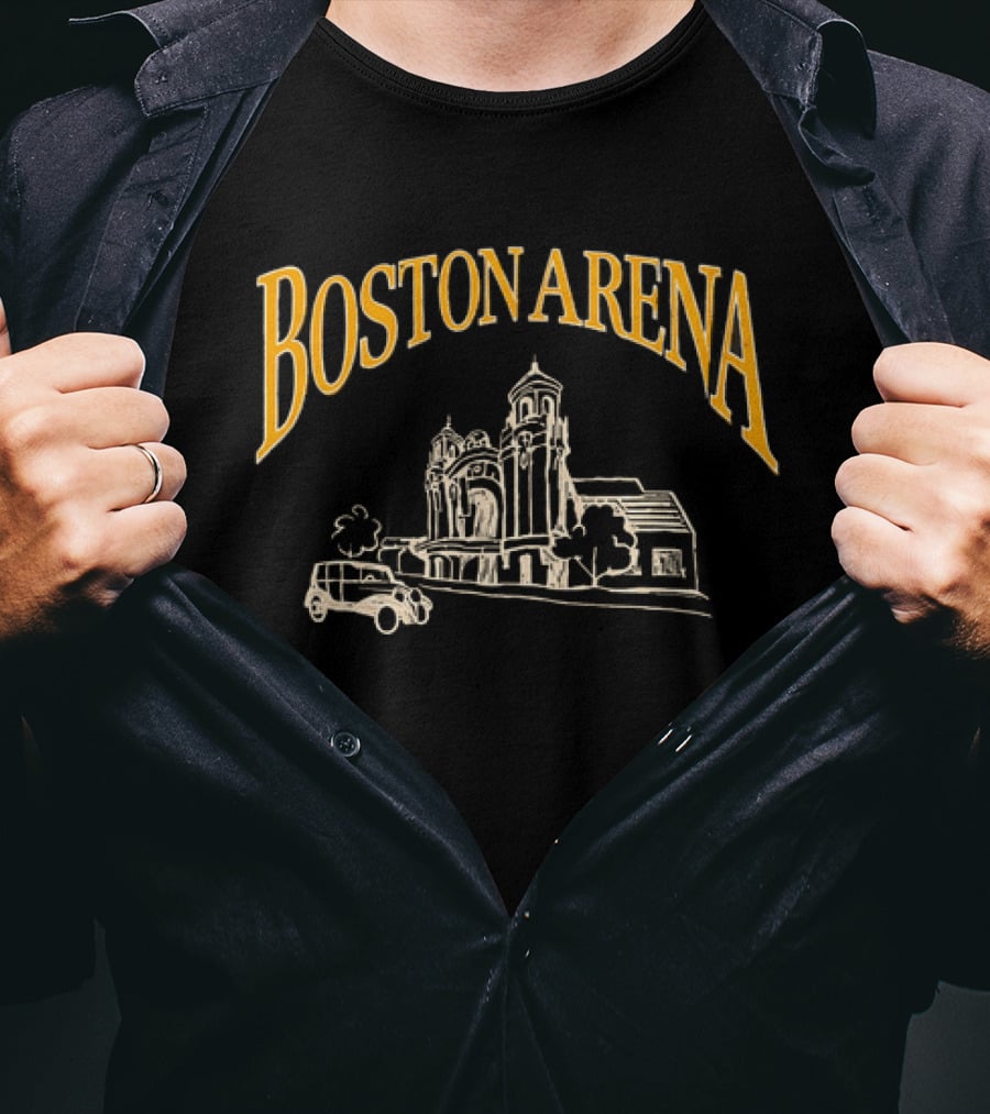 David Pastrnak Boston Arena Historic Venue Architecture T-Shirt