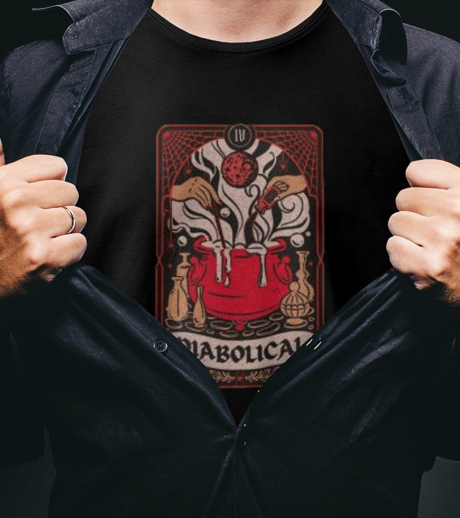 Do We Know Them Store Diabolical Tarot Card Cauldron Magic T-Shirt