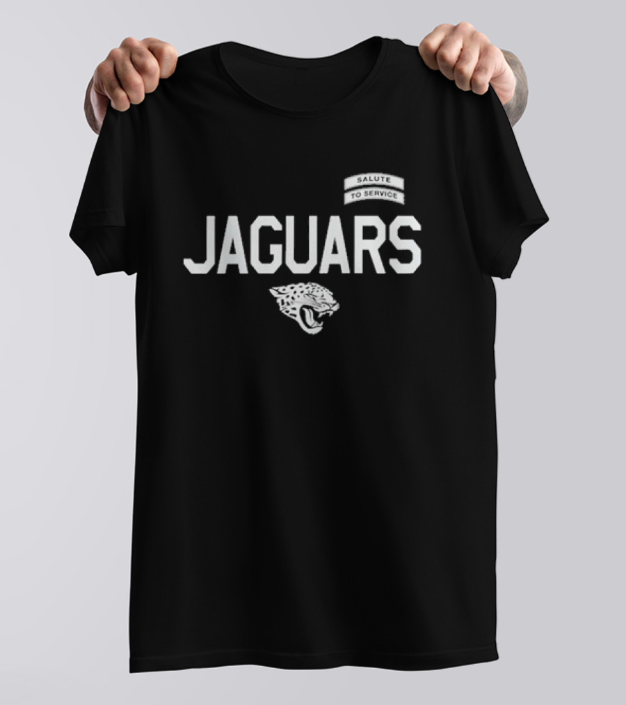 Jacksonville Jaguars Salute To Service Jaguars Head Logo NFL Football T-Shirt