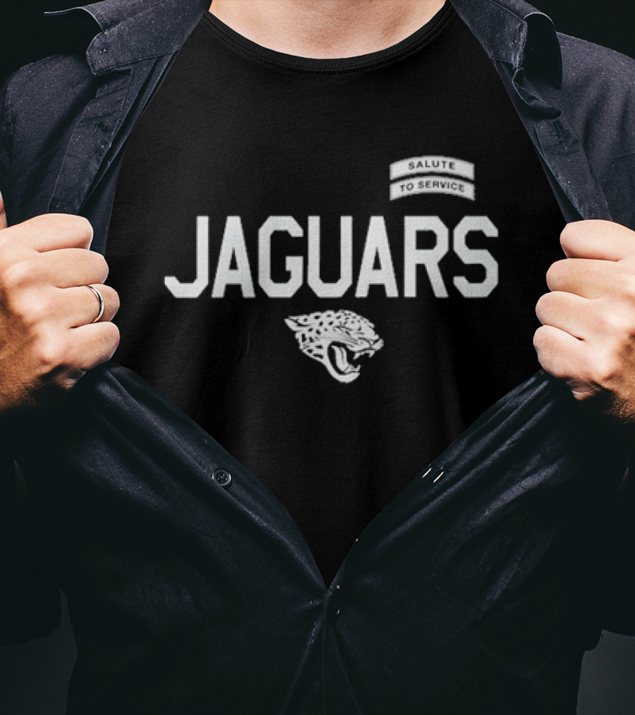 Jacksonville Jaguars Salute To Service Jaguars Head Logo NFL Football T-Shirt