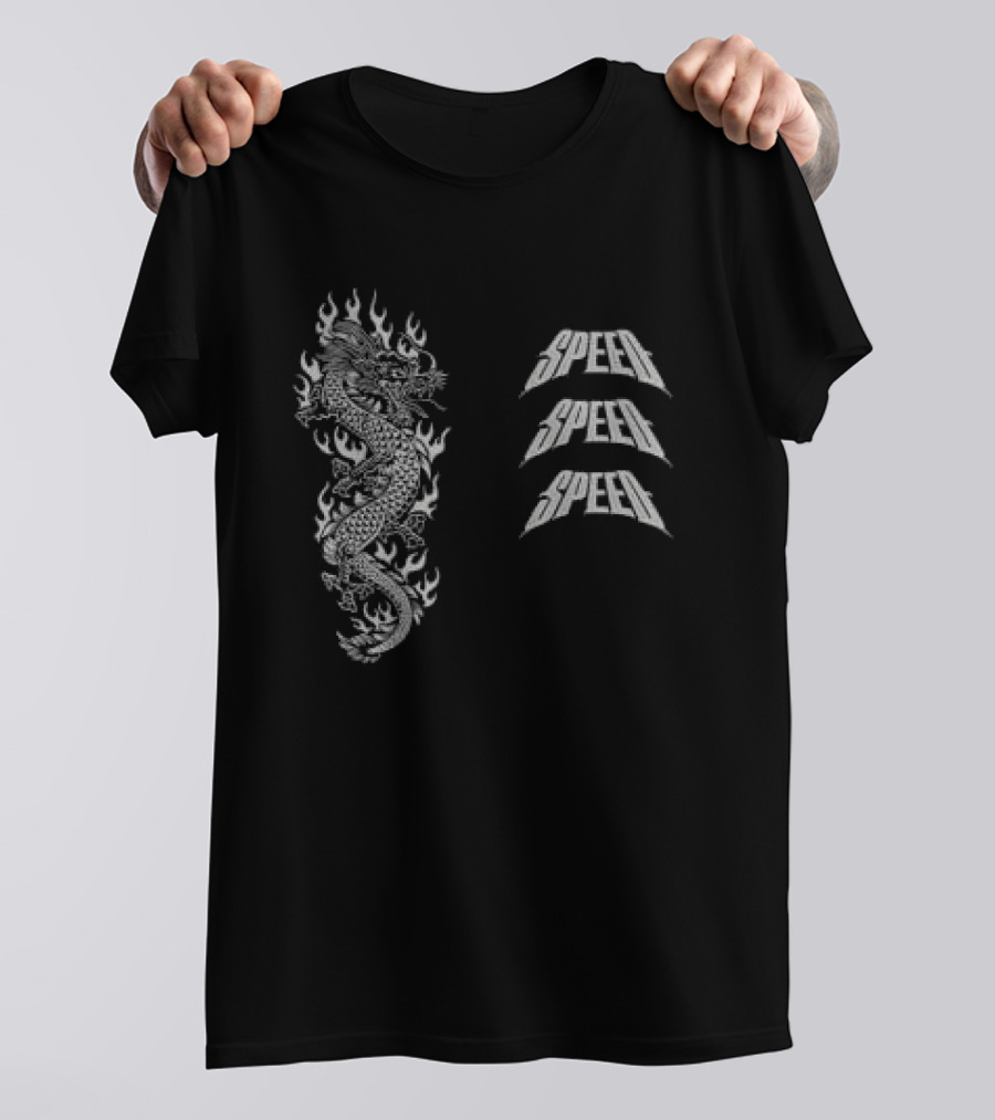 Evil Greed Store Speed HC Mentality Grey Tribal Flames And Wings T-Shirt
