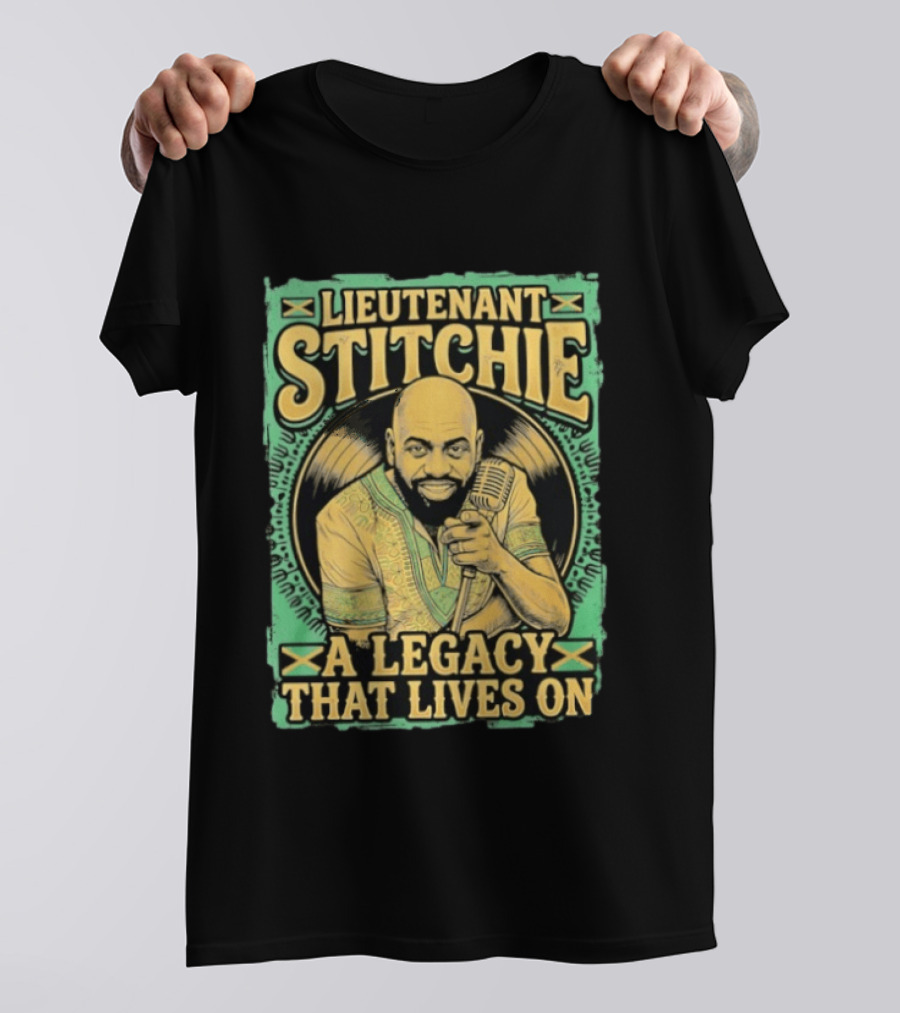 Lieutenant Stitchie A Legacy That Lives On Microphone Reggae T-Shirt