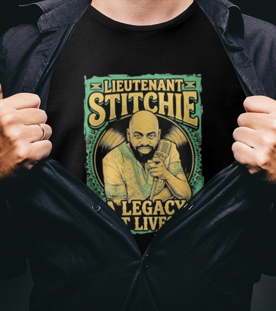 Lieutenant Stitchie A Legacy That Lives On Microphone Reggae T-Shirt