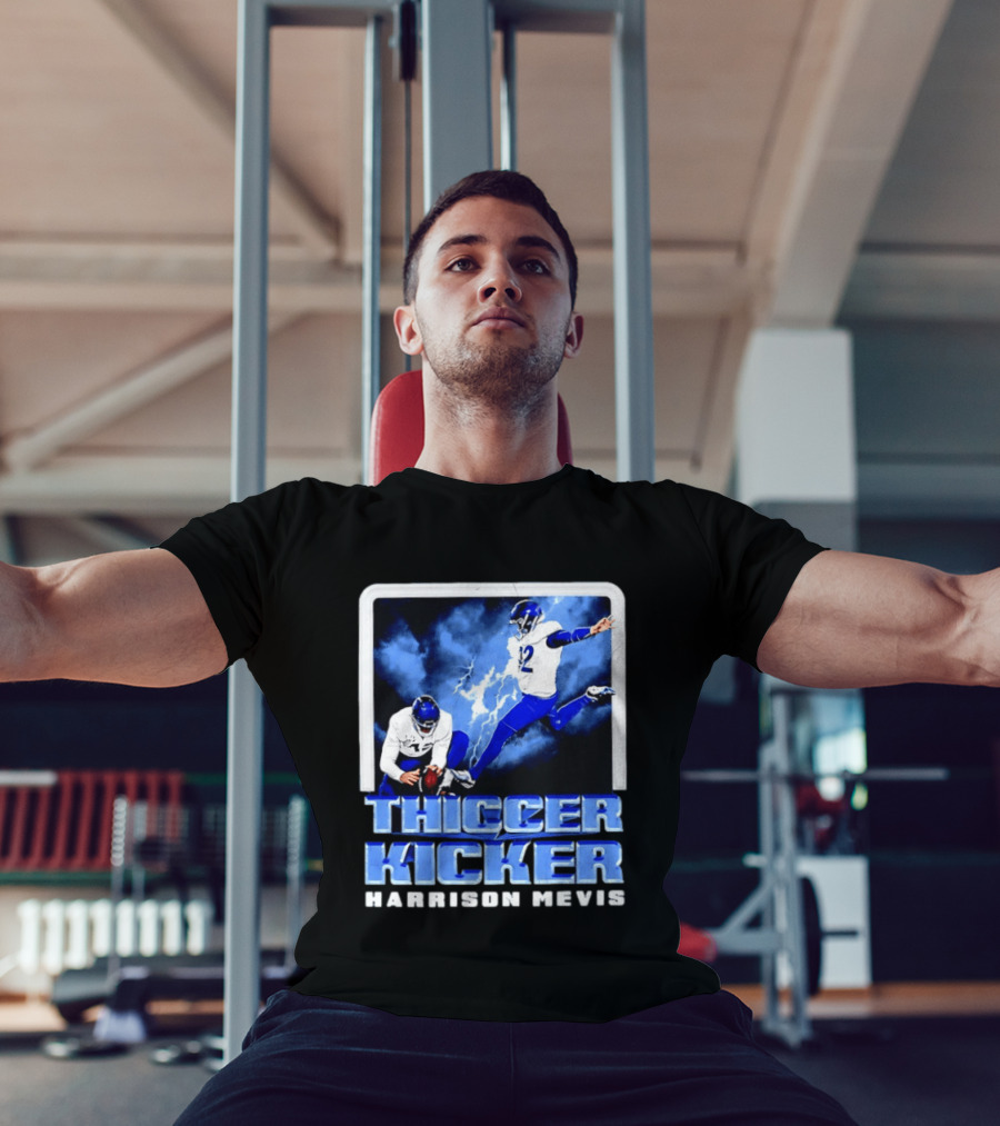 Los Angeles Rams Thiccer Kicker Harrison Mevis Football Action T-Shirt