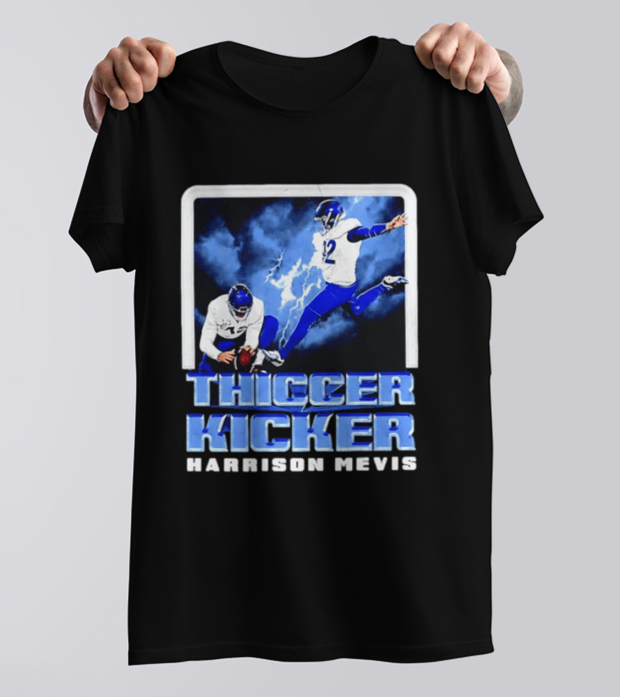 Los Angeles Rams Thiccer Kicker Harrison Mevis Football Action T-Shirt