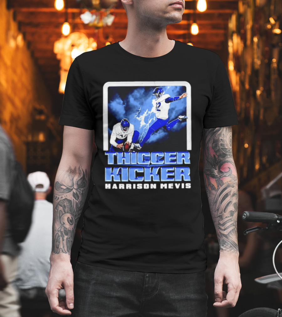 Los Angeles Rams Thiccer Kicker Harrison Mevis Football Action T-Shirt