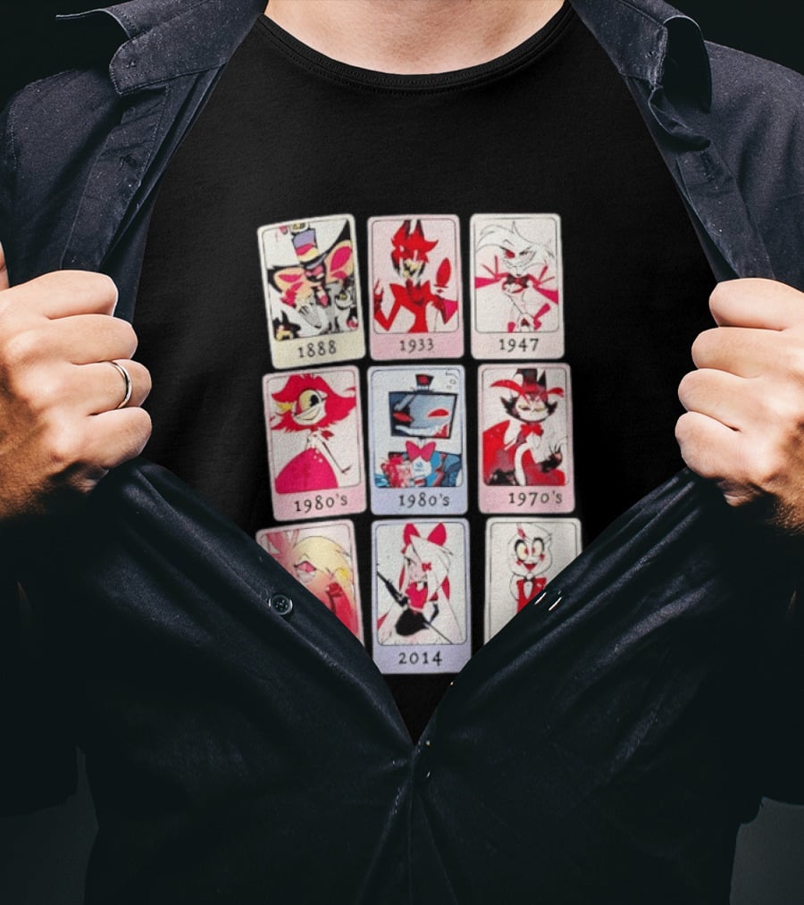 Hazbin Hotel 1888 1933 1947 1970s 1980s 2014 Hell T-Shirt
