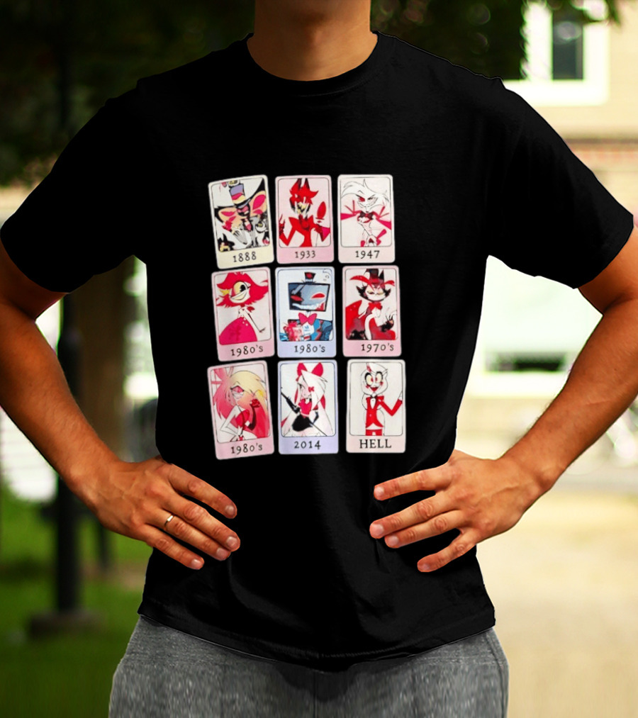 Hazbin Hotel 1888 1933 1947 1970s 1980s 2014 Hell T-Shirt