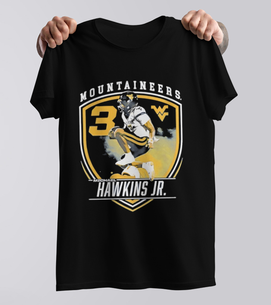 Mountaineers Hawkins Jr. 3 West Virginia WV T-Shirt
