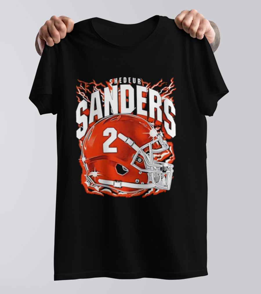 Shedeur Sanders Number 2 Cleveland Browns Helmet T-Shirt