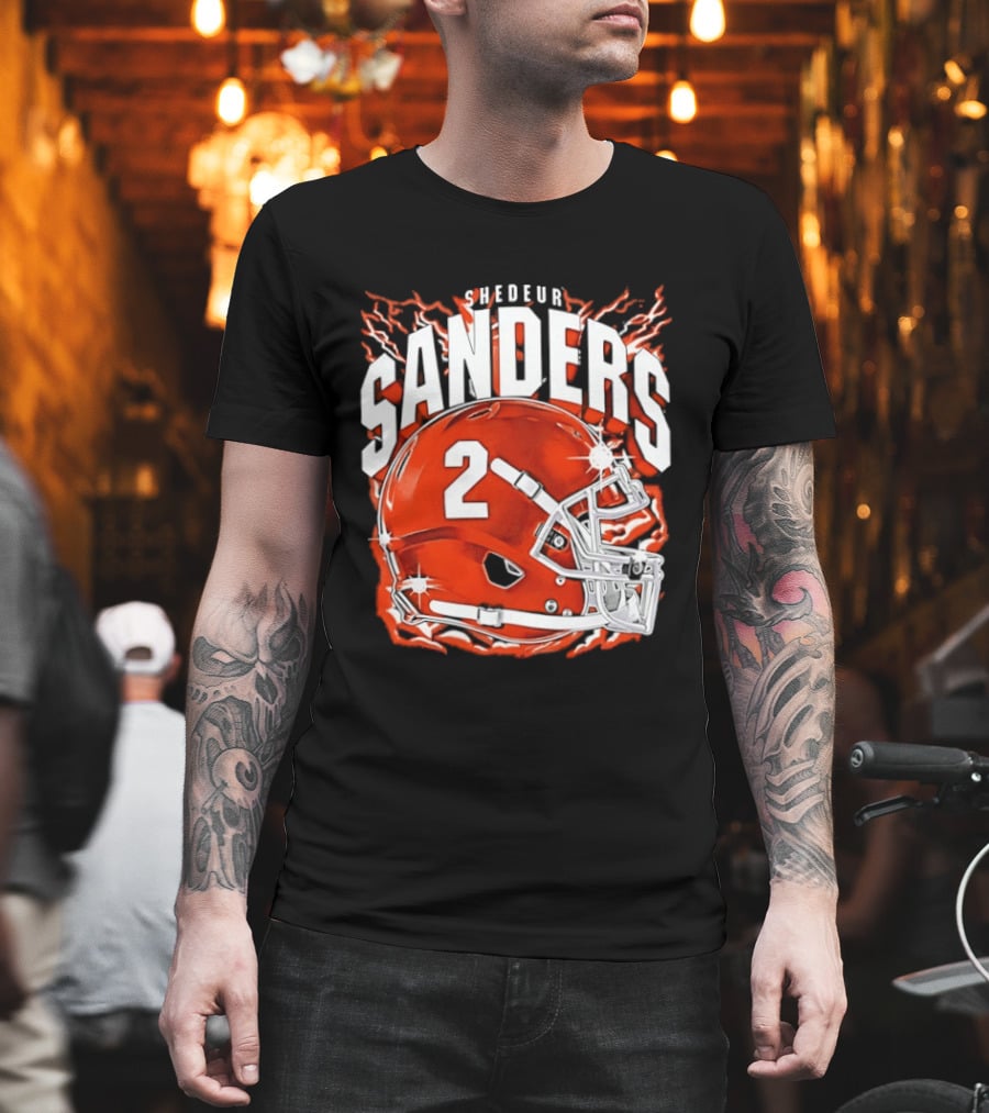 Shedeur Sanders Number 2 Cleveland Browns Helmet T-Shirt