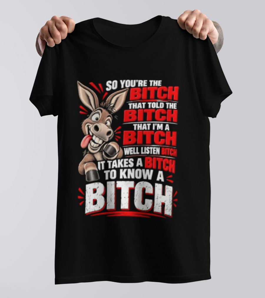 So You're The Bitch That Told The Bitch That I'm A Bitch Well Listen Bitch It Takes A Bitch To Know A Bitch T-Shirt