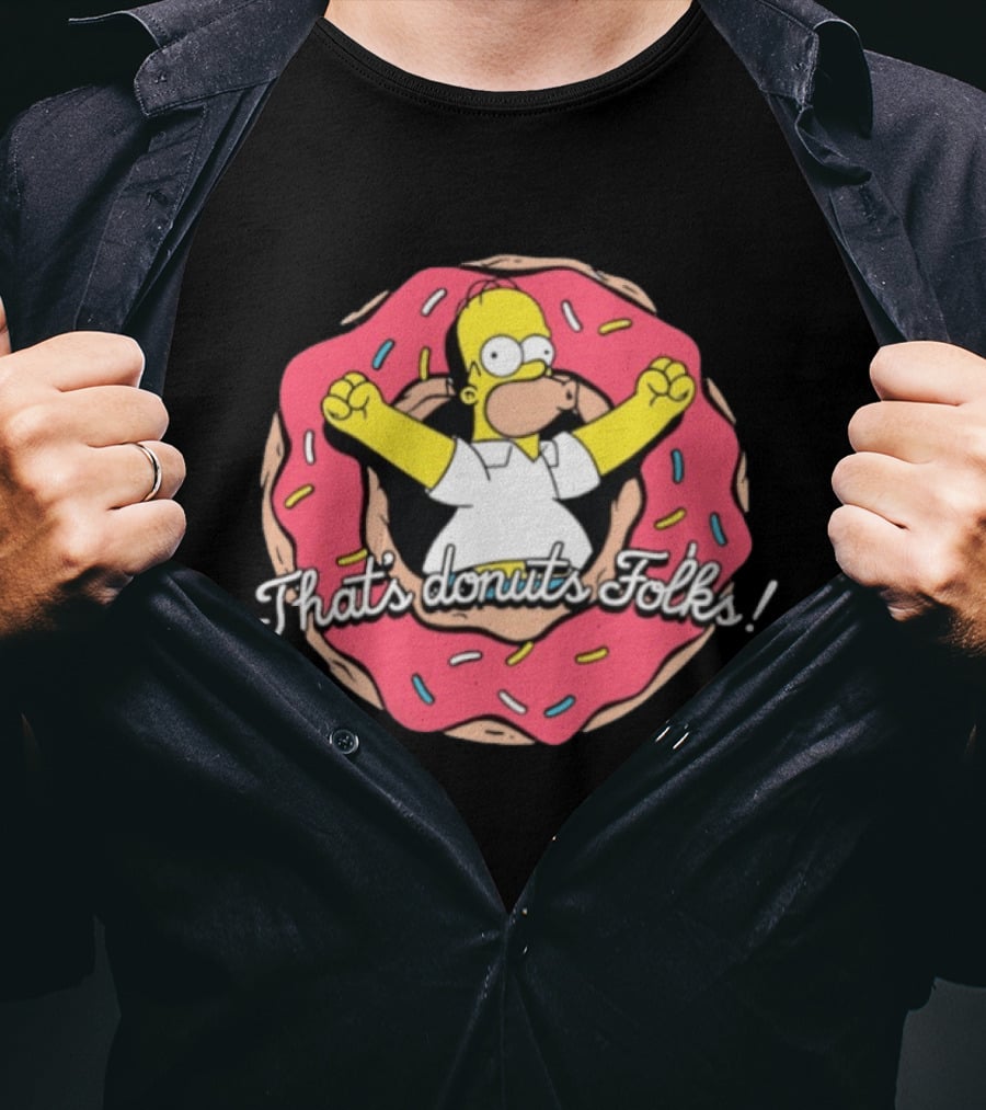 The Simpsons Looney Tunes Homer Simpson That's Donuts Folks Collaboration T-Shirt