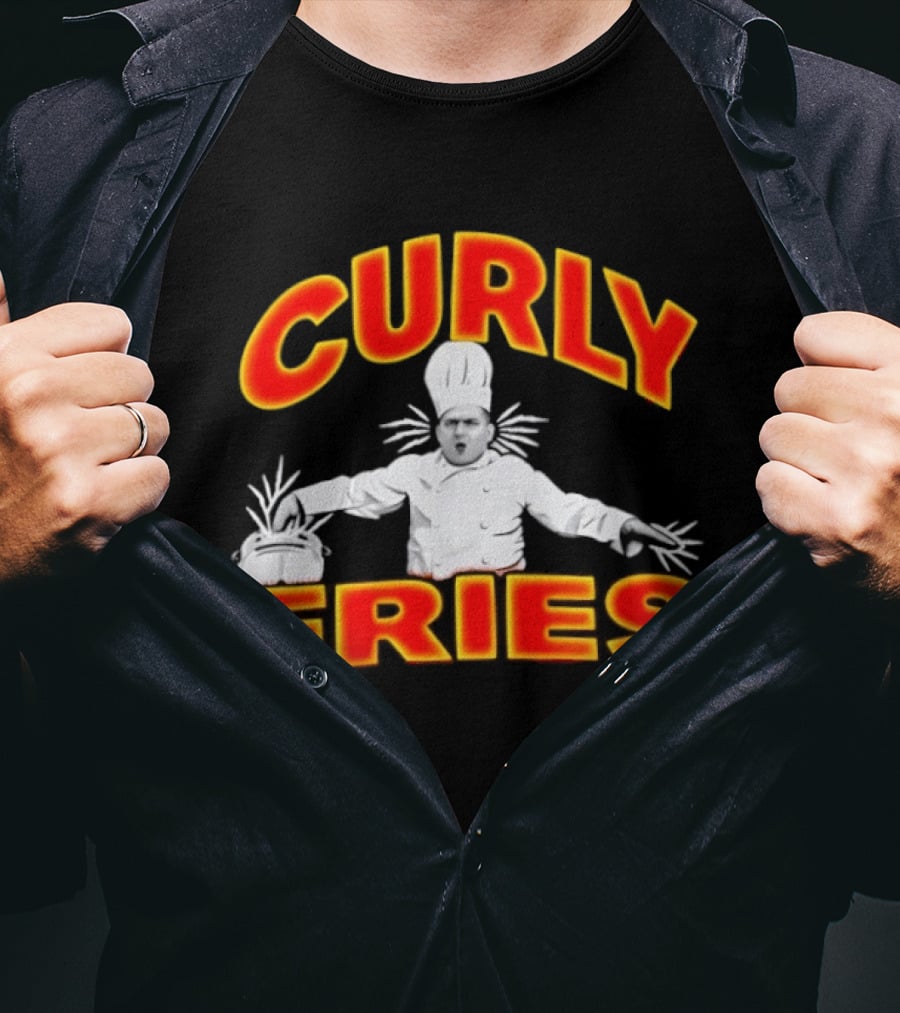 The Three Stooges Curly Fries Chef Character 90s Comedy T-Shirt