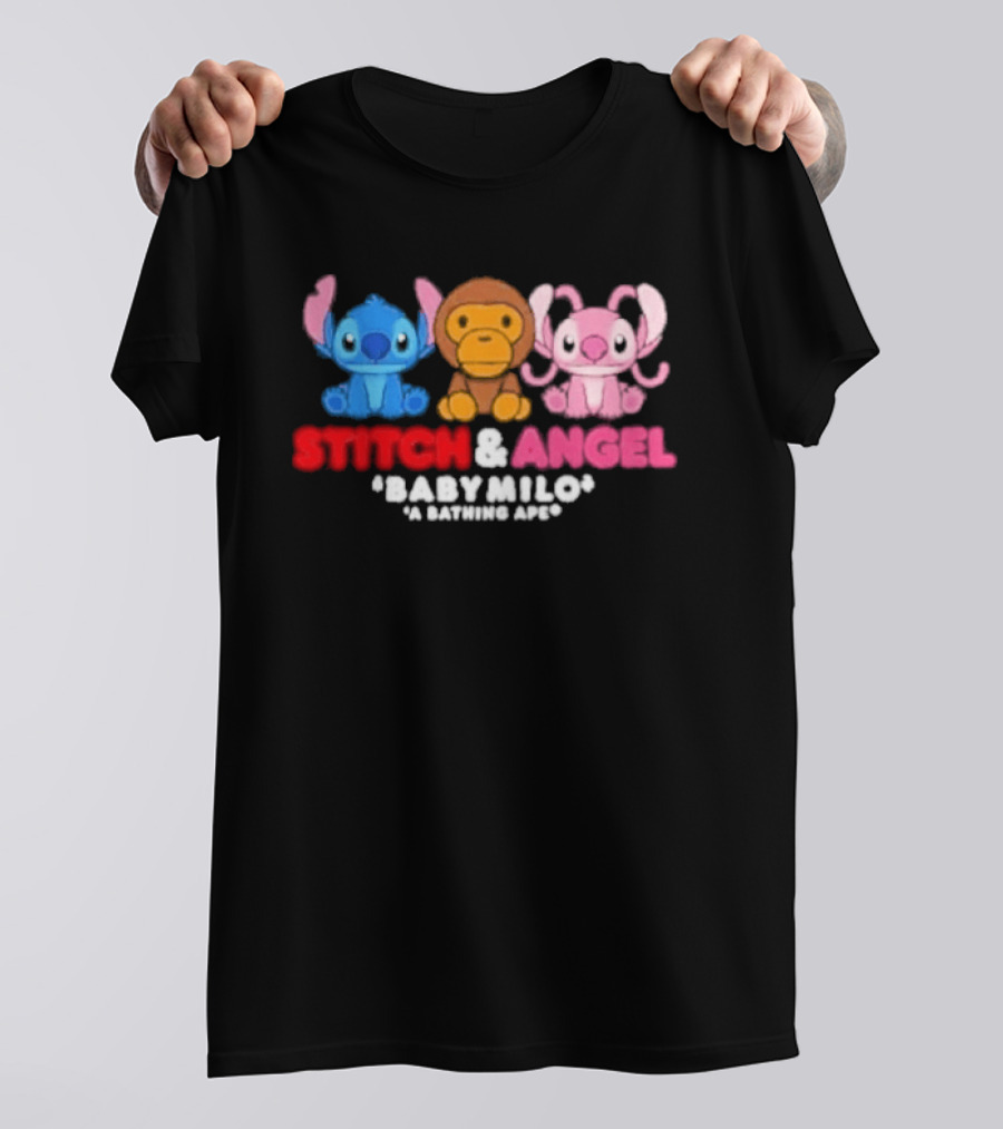 Bape X Disney Stitch Angel Baby Milo Collaboration 2026 T-Shirt