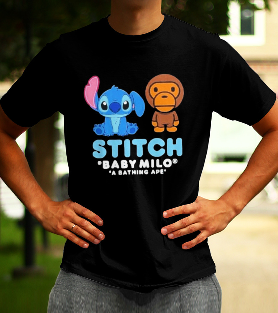 Bape X Disney Stitch Baby Milo A Bathing Ape Collab 2026 T-Shirt
