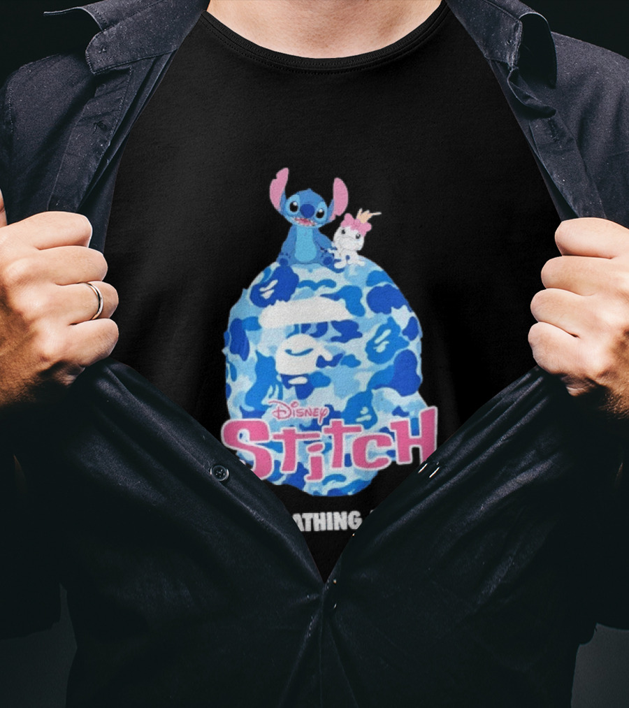 Disney Stitch A Bathing Ape Bape Camo Collaboration 2026 T-Shirt