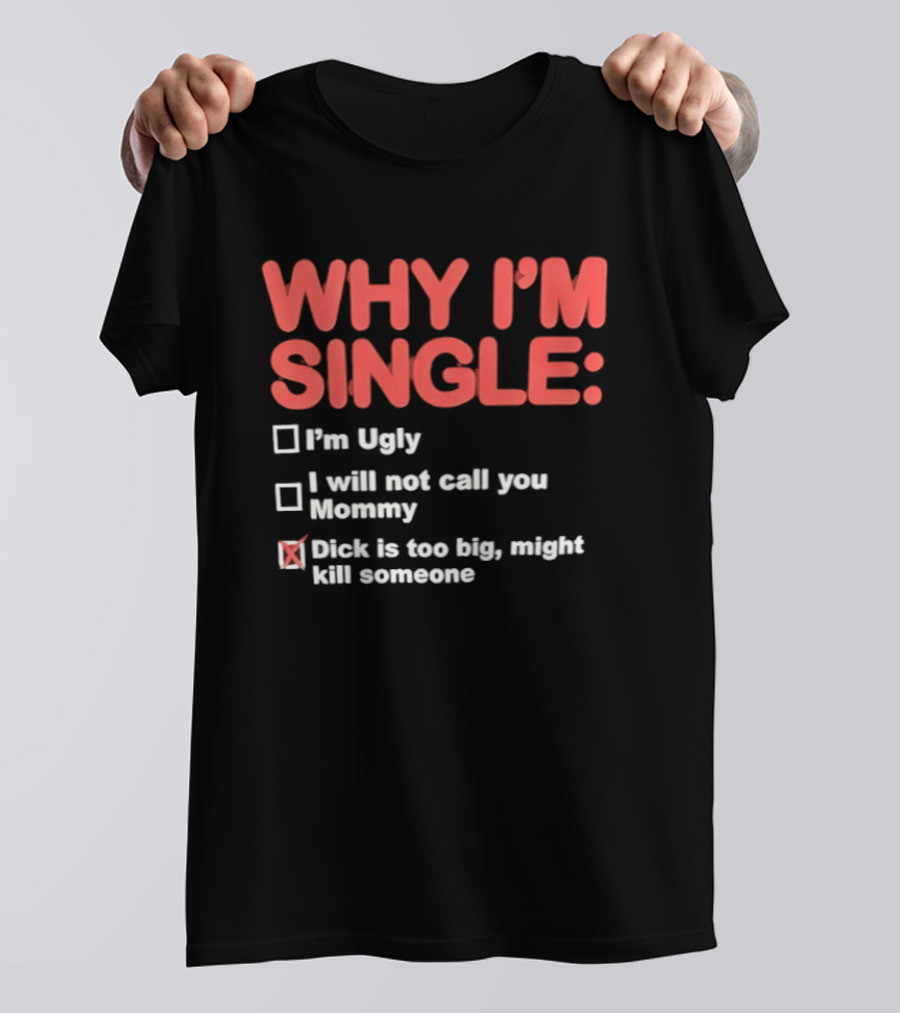 Why I'm Single I'm Ugly I Will Not Call You Mommy Dick Is Too Big Might Kill Someone T-Shirt