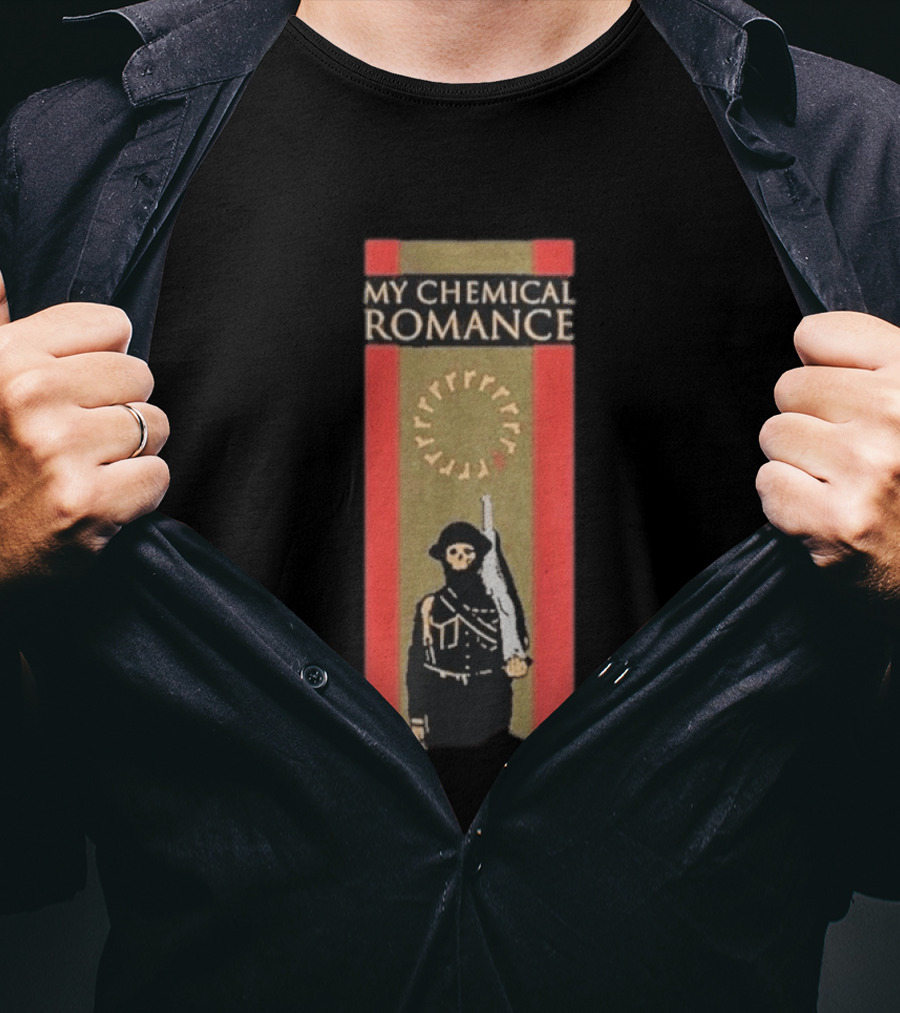 My Chemical Romance Soldier Marching Band Uniform Red Black Gold T-Shirt