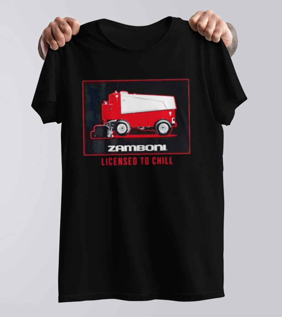 Zamboni Licensed To Chill Red Ice Resurfacer T-Shirt