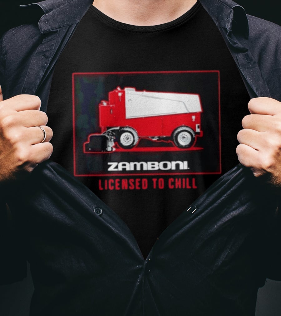 Zamboni Licensed To Chill Red Ice Resurfacer T-Shirt