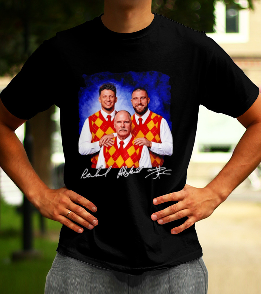 Patrick Mahomes Andy Reid Travis Kelce Kansas City Chiefs Step Brothers T-Shirt