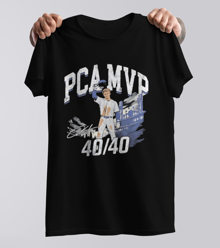 PCA MVP Pete Crow Armstrong Chicago Cubs 40 40 Club T-Shirt
