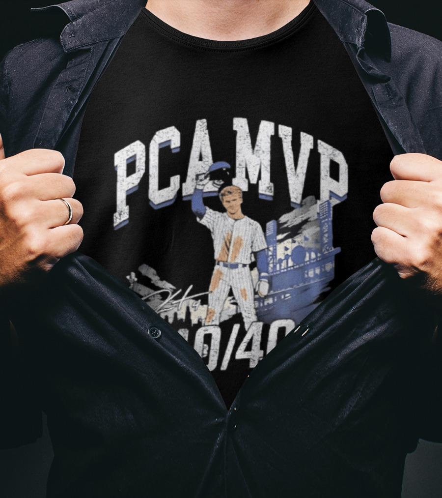 PCA MVP Pete Crow Armstrong Chicago Cubs 40 40 Club T-Shirt