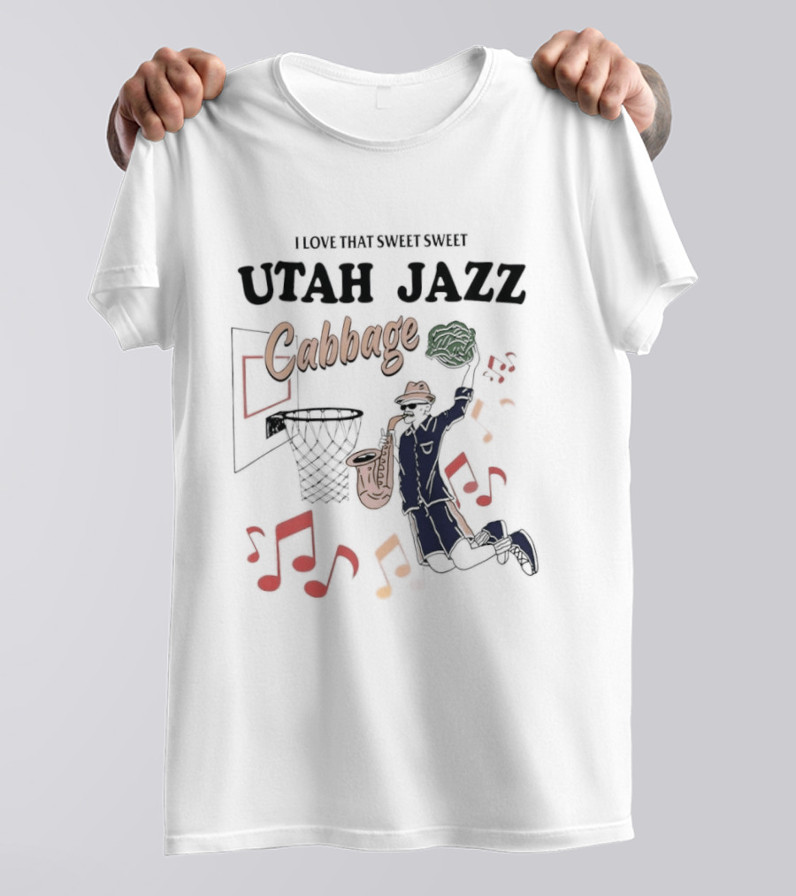 Sweet Sweet Utah Jazz Cabbage Music Basketball Player Scene T-Shirt