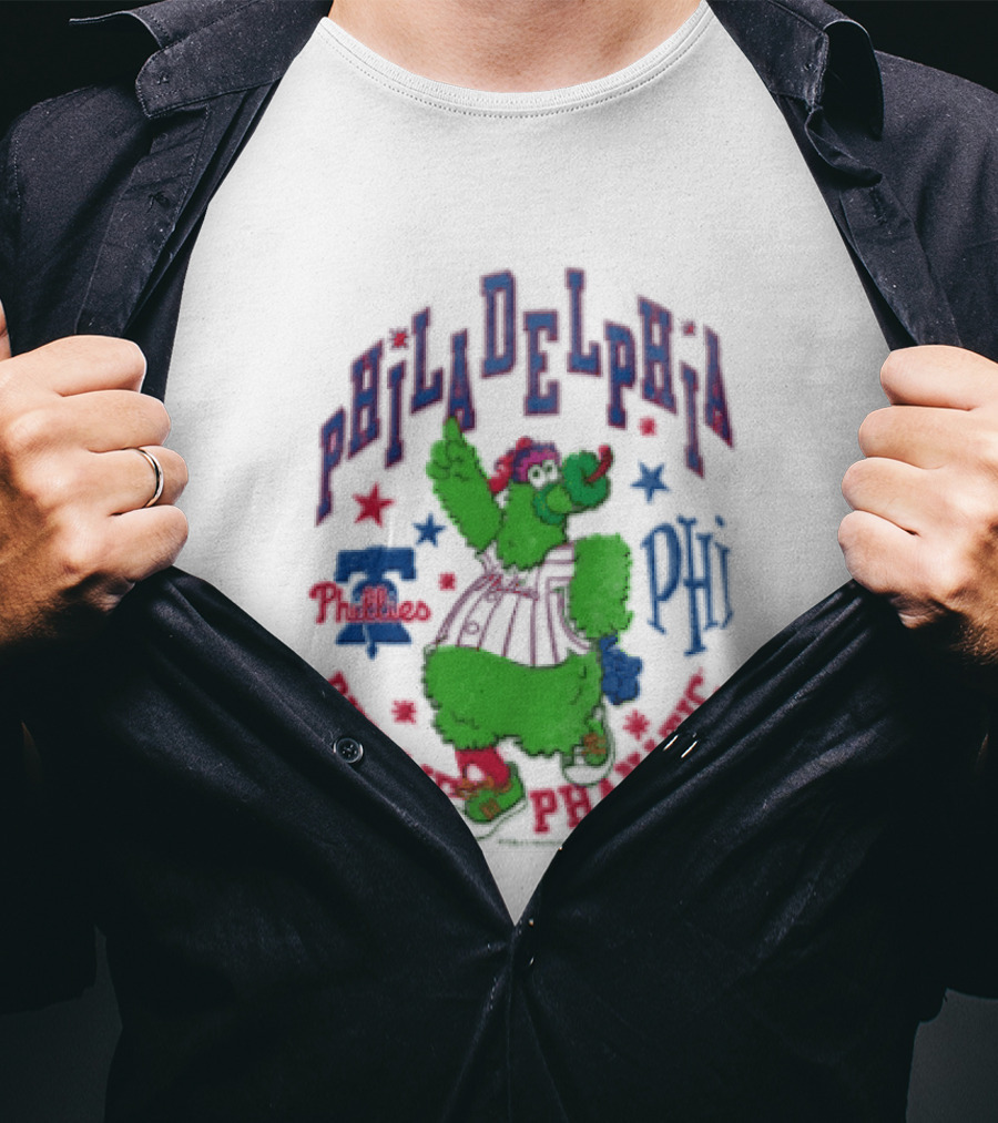 PHI Philadelphia Phillies Phillie Phanatic Mitchell Ness Nostalgia MLB T-Shirt