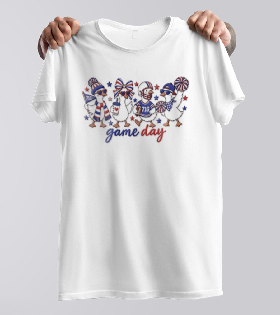 Silly Goose Buffalo Football Game Day Cheerful Team Spirit T-Shirt