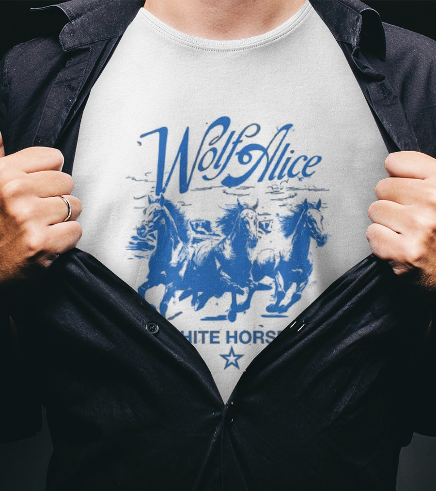 Wolf Alice Blue White Horses Star T-Shirt