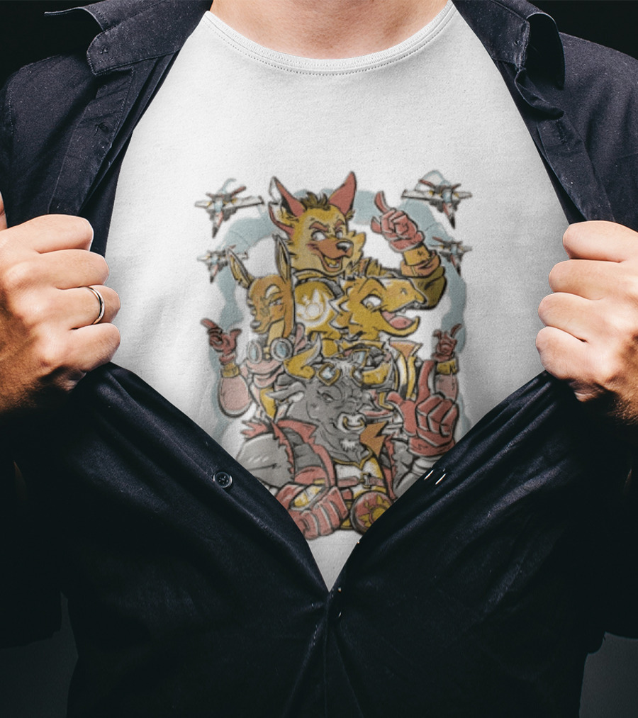 Star Fox Team Characters Thumbs Up Fighter Jets Gaming Adventure T-Shirt
